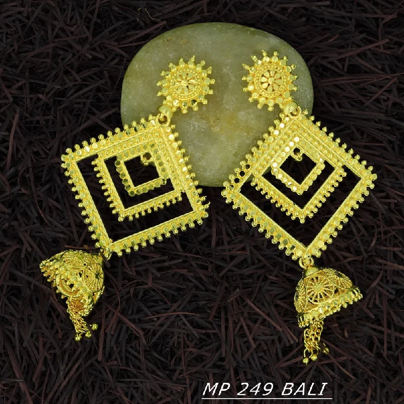 trendy statement earrings for women-Mahavir Forming Gold Plated Dangler Earrings  - MP 249 Bali