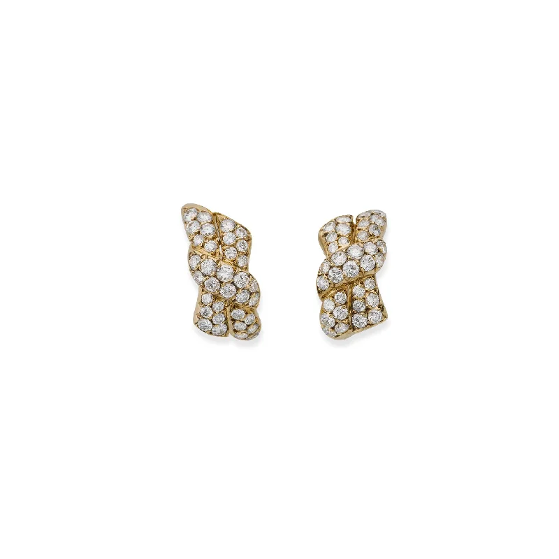 diamond earrings for women-Van Cleef & Arpels Paris Diamond Clip Earrings