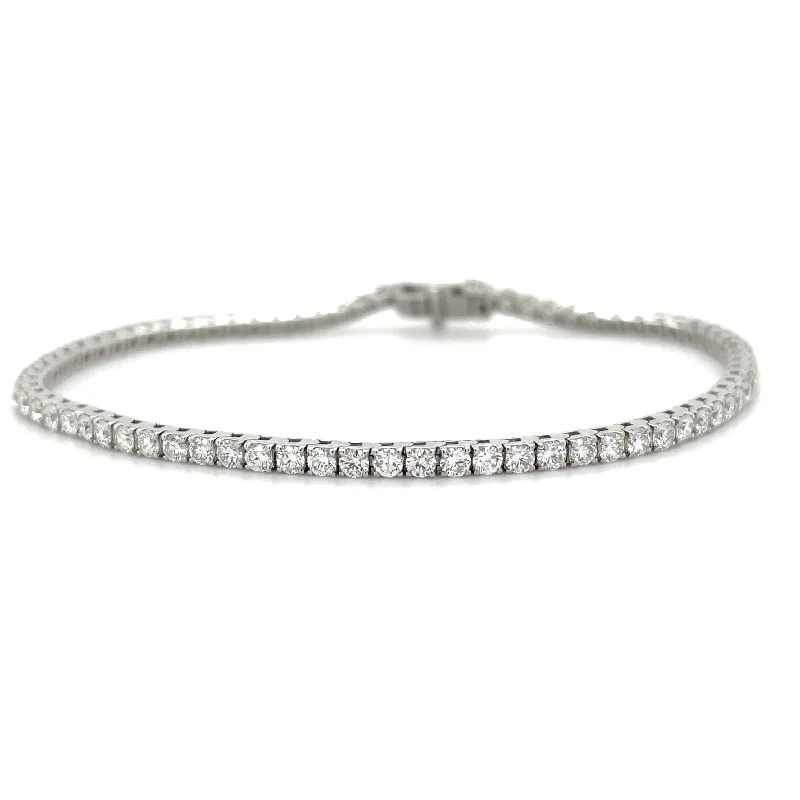 silver-plated bangle sets for women-2.98ct Laboratory Grown Diamond Tennis Bracelet 18ct White Gold