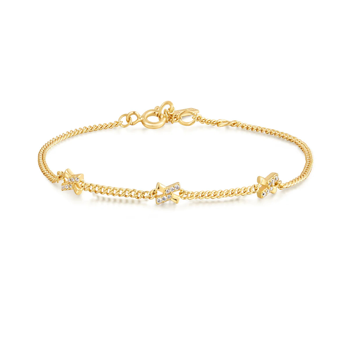 floral bangles for women-Ania Haie Gold Cross Station Bracelet