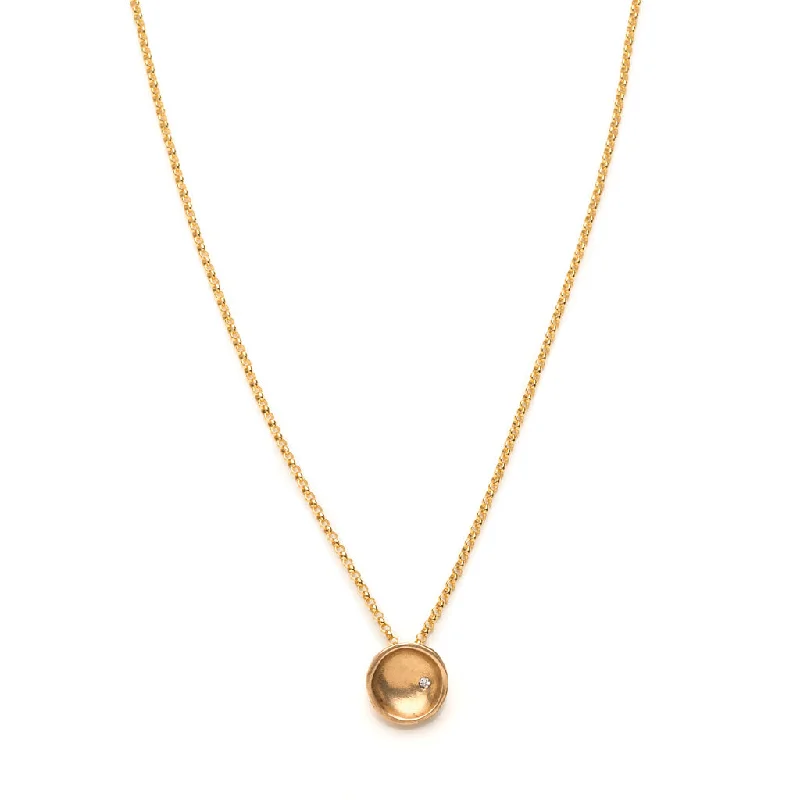 vintage necklaces for women-Disk gold necklace