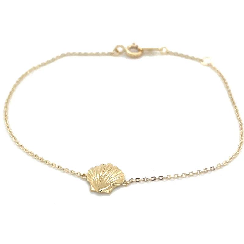 gemstone bangles for women-9ct Yellow Gold Sea Shell Bracelet