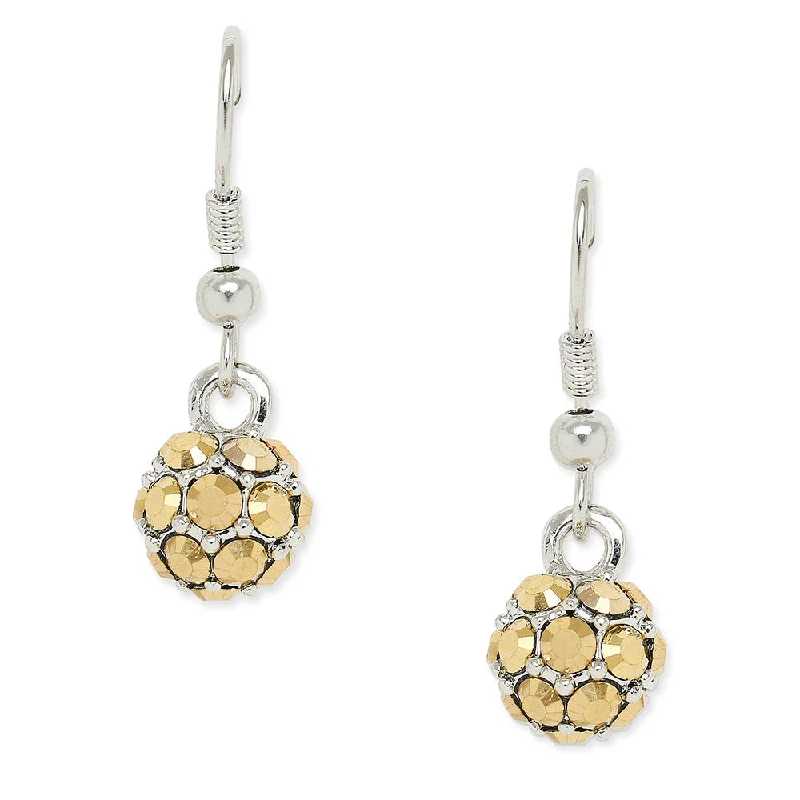 hoop and drop earrings for women-Mahi Royal Sparklers Yellow Crystals Ball Earrings for Women (ER1109752RYel)