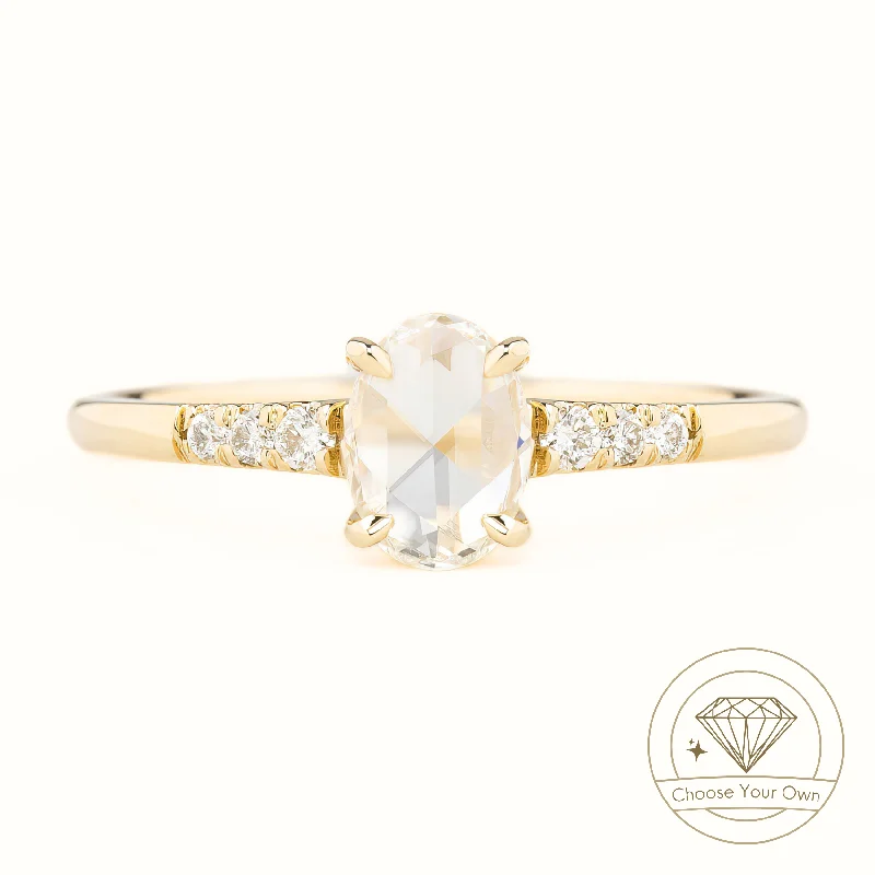 elegant engagement rings-Gianna Ring, Oval Rose Cut Diamond