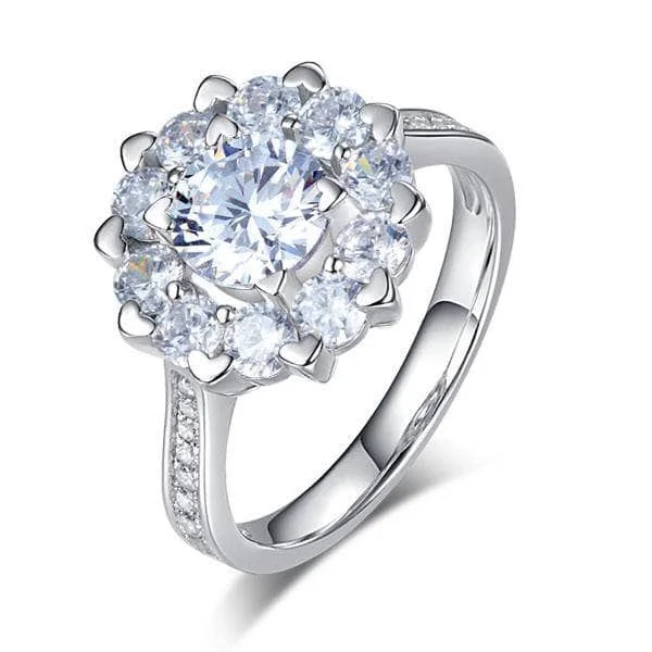 high-quality engagement rings-Created Diamond Snowflake Anniversary Ring 1 Ct