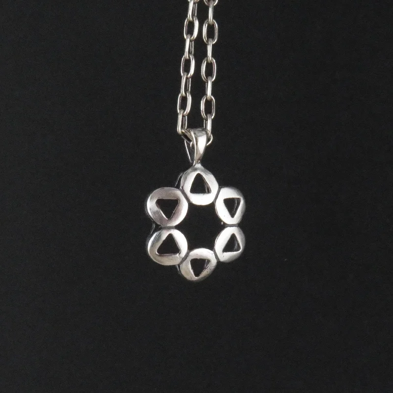 unique necklaces for women-Open Geo Star of David Necklace - Sterling