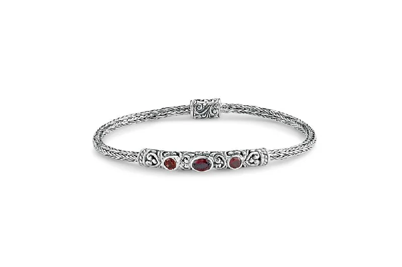 charm bangles for women-Agam Bracelet- Garnet