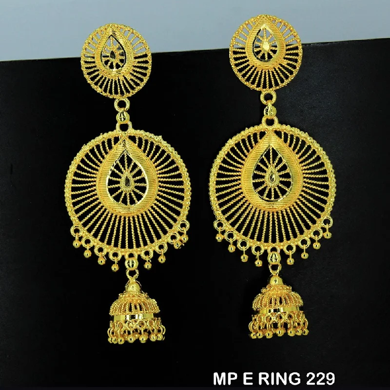 engagement earrings for women-Mahavir Forming Gold Plated Dangler Earrings  - MP E Ring  229