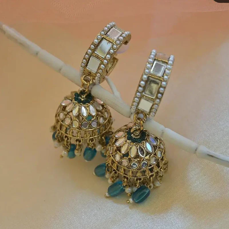 diamond drop earrings for women-Manisha Jewellery Gold Plated Mirror Jhumki Earrings