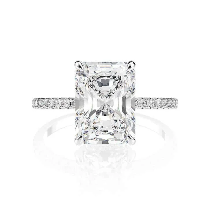 platinum and diamond engagement rings-Classic Radiant Cut Diamond Engagement Ring