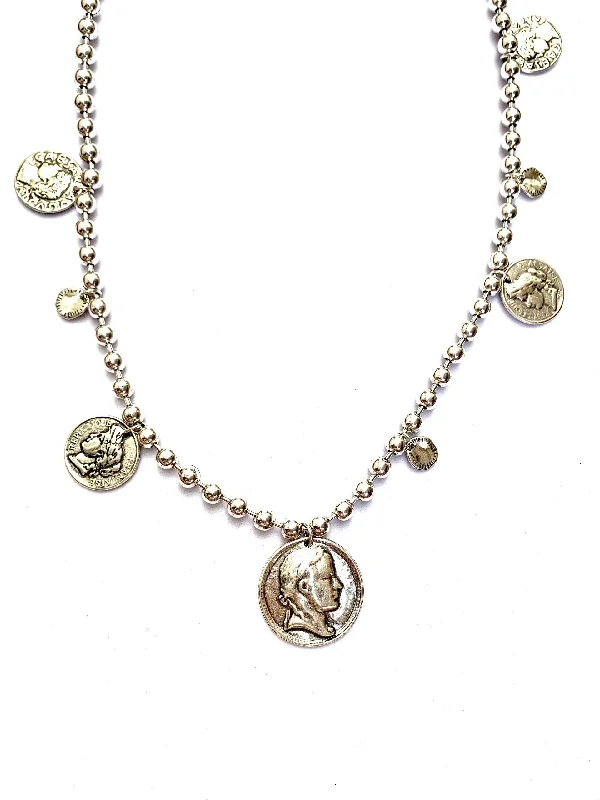 luxury necklaces for women-Tra-La-Rá Coin Medals Long Necklace