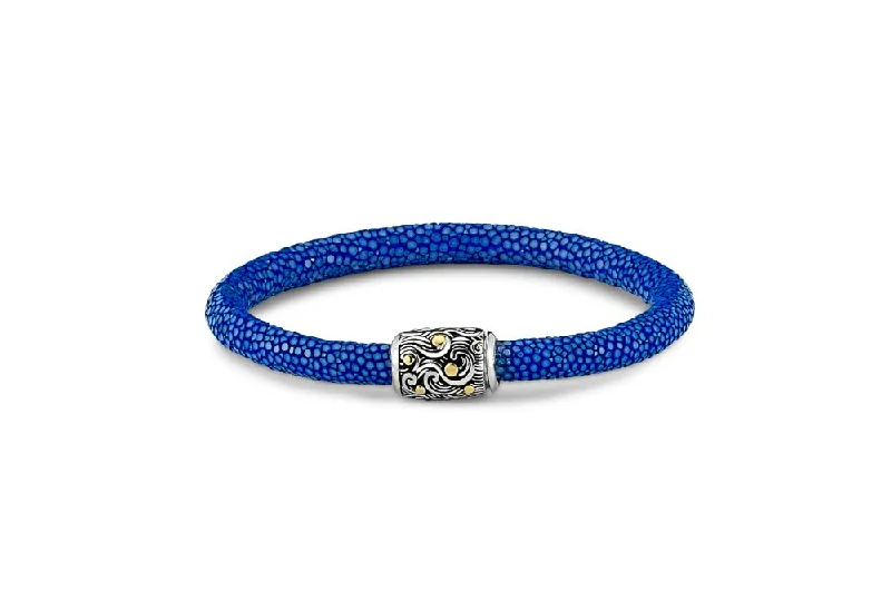 luxury cuff bangles for women-Ranu Bracelet- Lapis Stingray