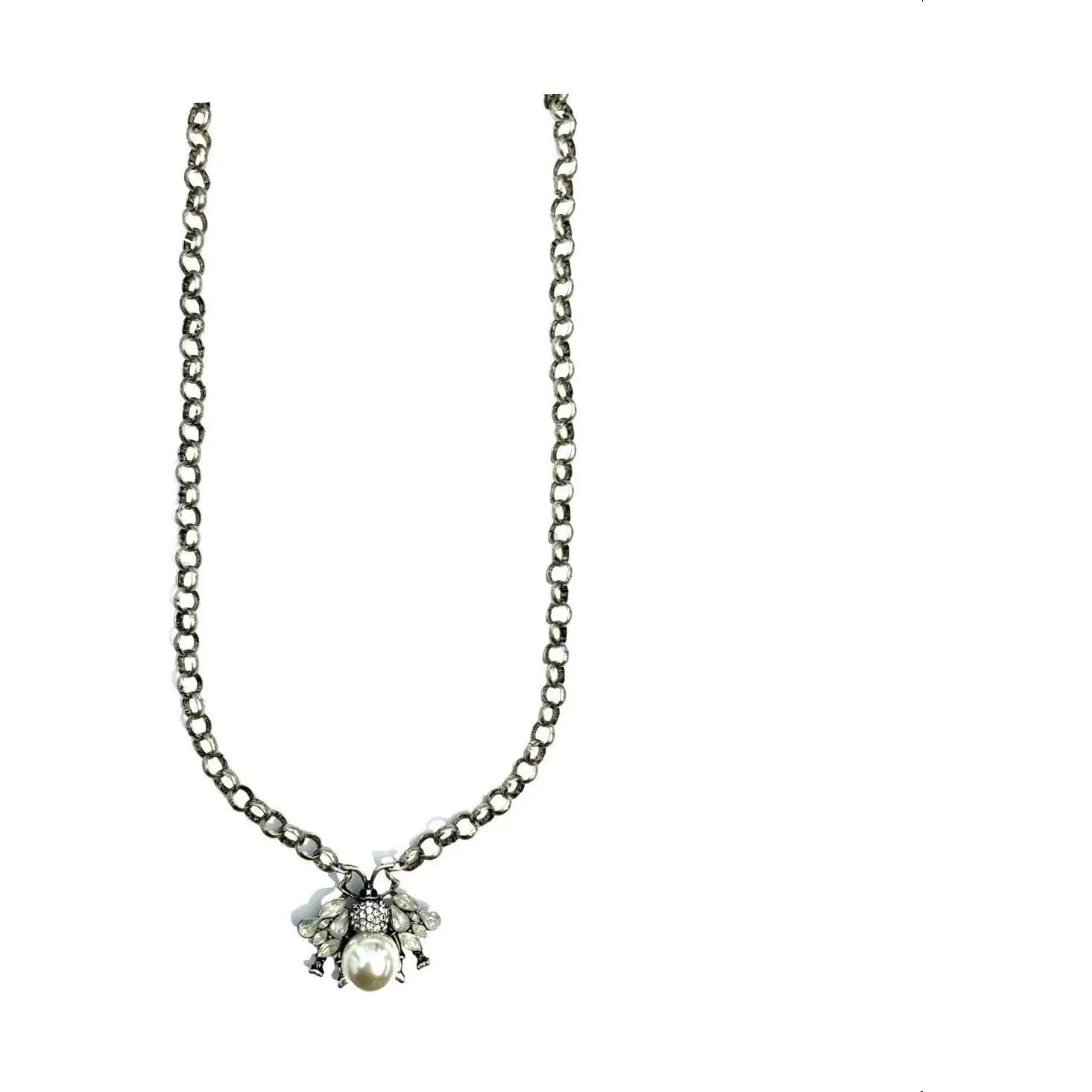 long gold necklaces for women-Queen Bee Long Necklace - Silver