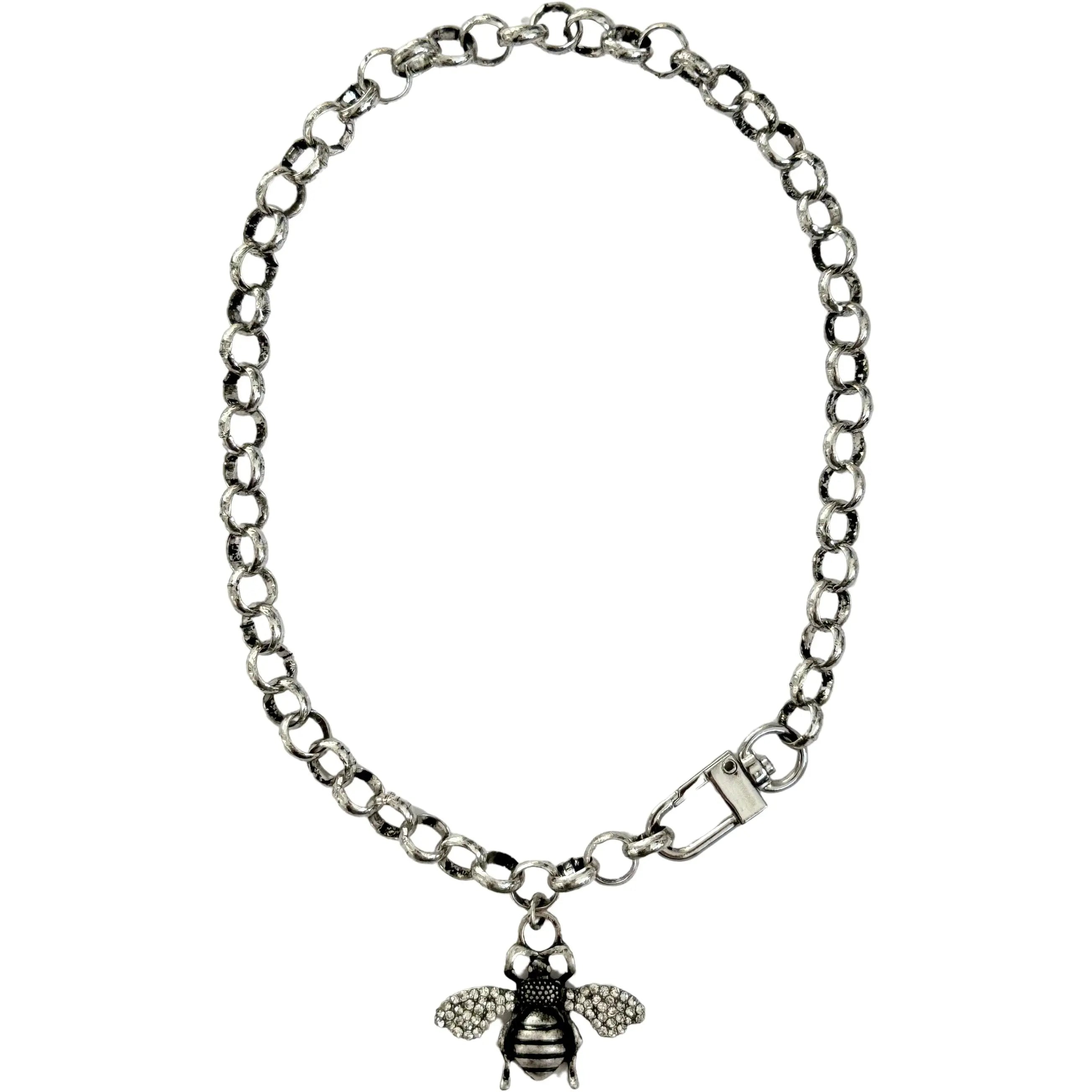 chic necklaces for women-Barberini Bee Necklace - Silver