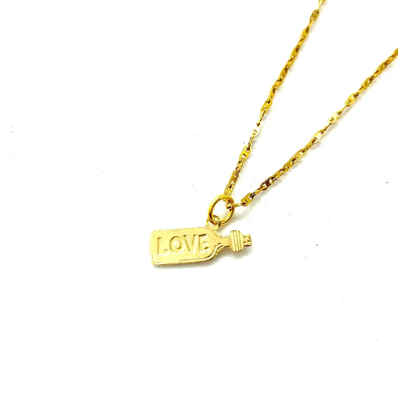 silver chain necklaces for women-Love in a Bottle