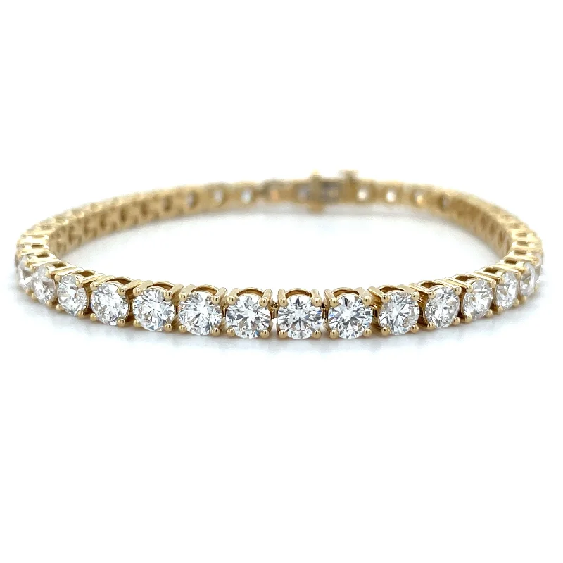 creative bangles for women-14ct Yellow Gold 10.14ct Laboratory Grown Diamond Tennis Bracelet