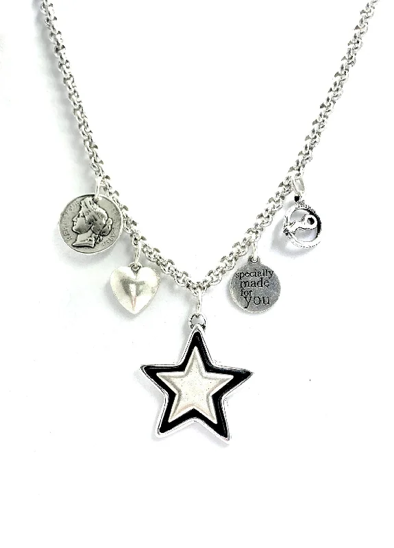 wedding necklaces for women-Coolskin Stars, Coins and Love Necklace