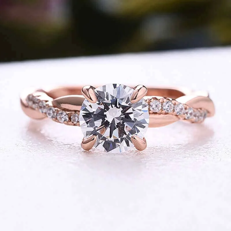 timeless engagement rings-Twist 1.25 Carat Round Cut Diamond Promise Ring