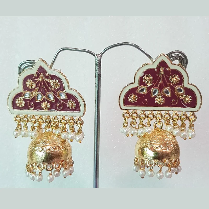 trendy ear cuffs for women-Shreeji Gold Plated Jhumki Earrings