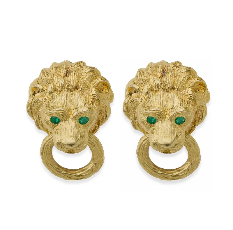 chandelier earrings for women-Van Cleef & Arpels Lion Door Knocker Earrings