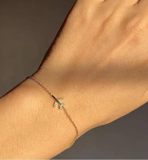 festival bracelet bangles for women-Aeroplane Bracelet (Pure silver)