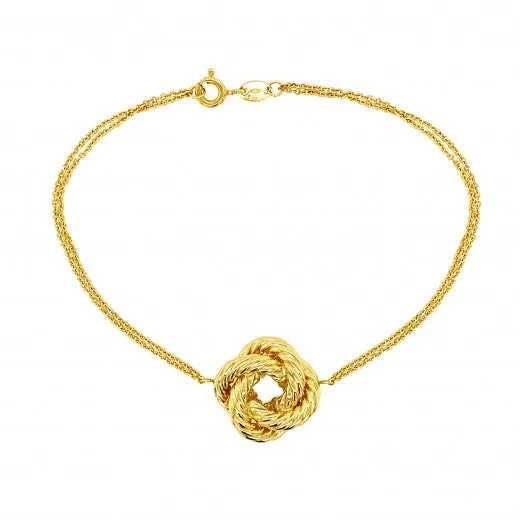 statement bracelets and bangles for women-9ct Yellow Gold Knot Bracelet