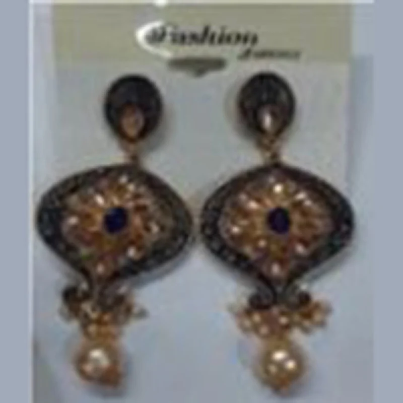 vintage earrings for women-Infinity Jewels Gold Plated Dangler Earrings