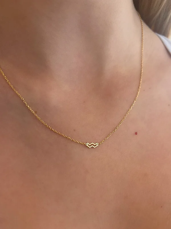 affordable necklaces for women-Aquarius Zodiac Necklace