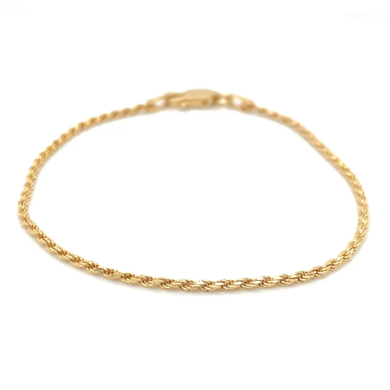 wedding bangle sets for women-Golden Rope Bracelet