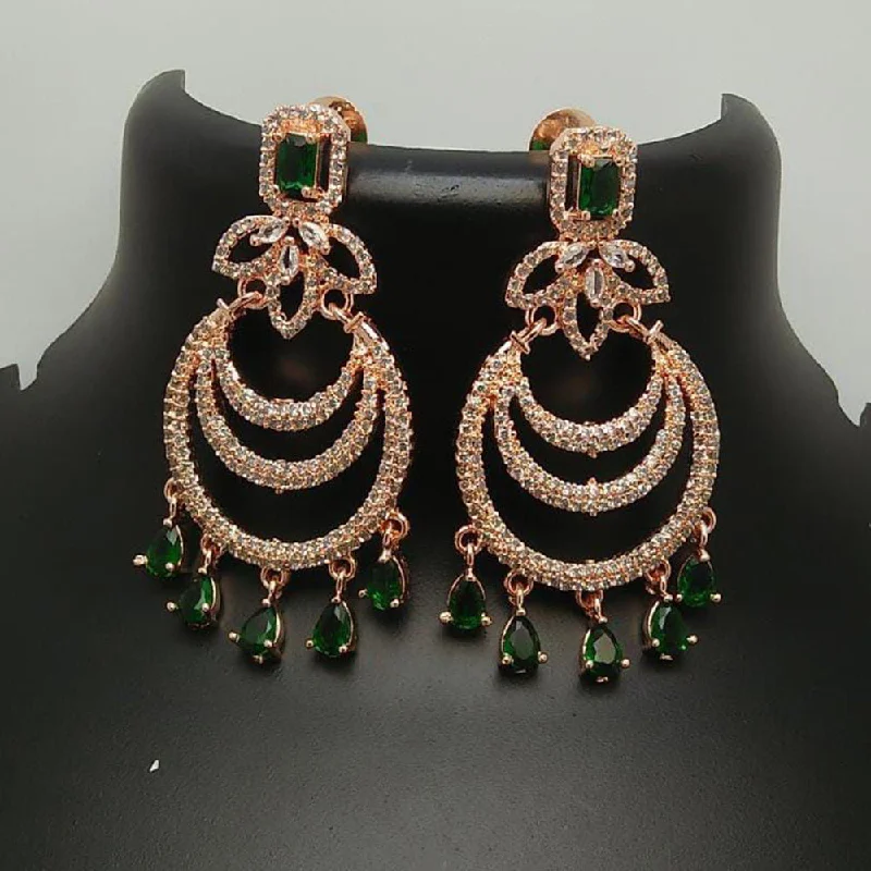 statement earrings for women-Manisha Jewellery Gold Plated AD Stone Dangler Earrings