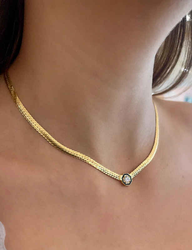 diamond pendant necklaces for women-Opera Herringbone Necklace