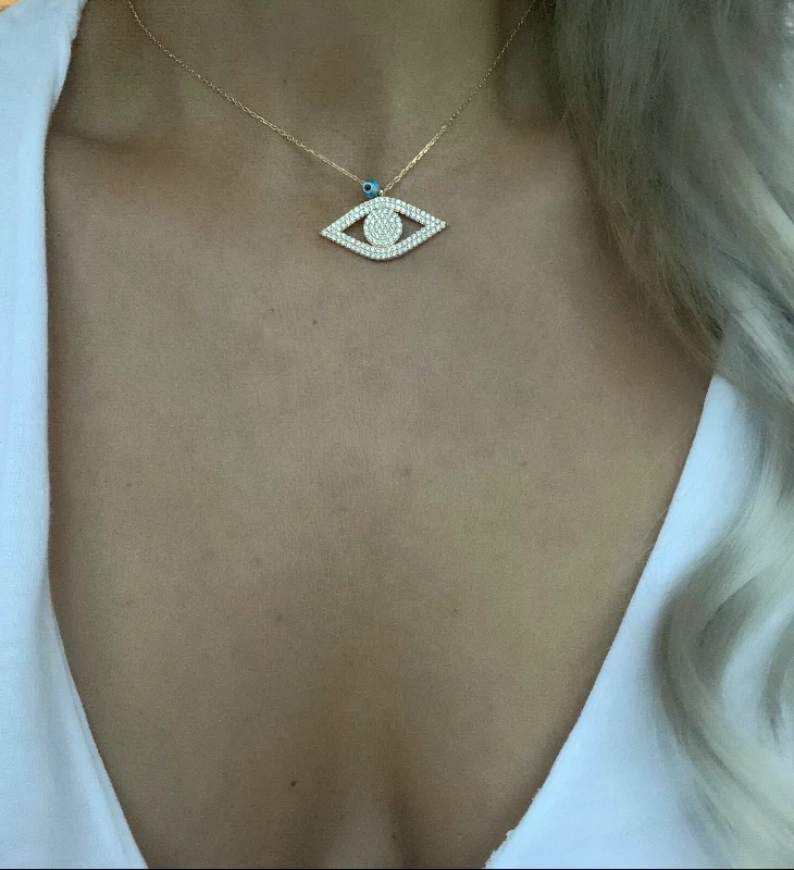 initial necklaces for women-Angel Eye Necklace