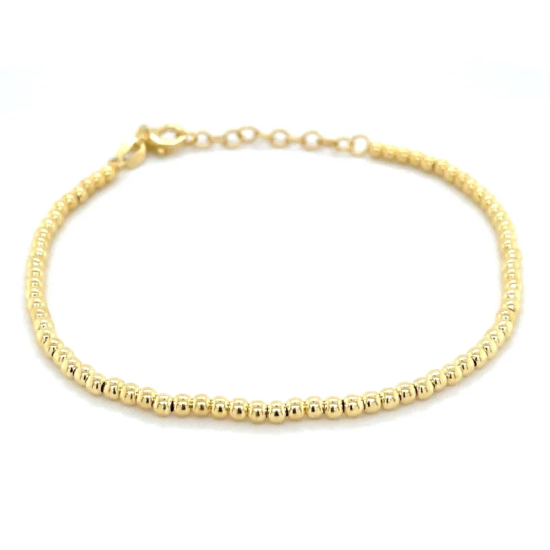 chic bangles for women-Golden Small Round Beaded Bracelet