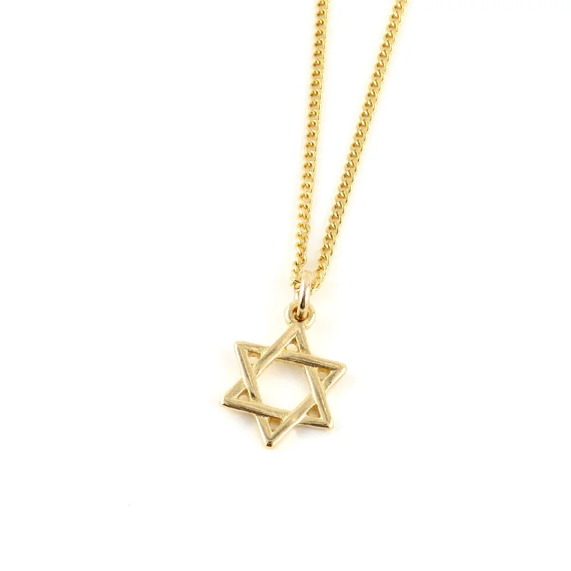 simple necklaces for women-Small Gold Star of David Necklace