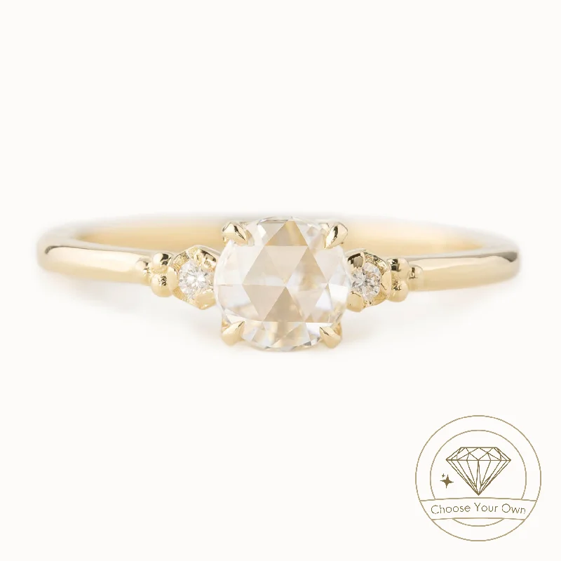 luxury engagement rings-Estel Ring, Round Rose Cut Diamond