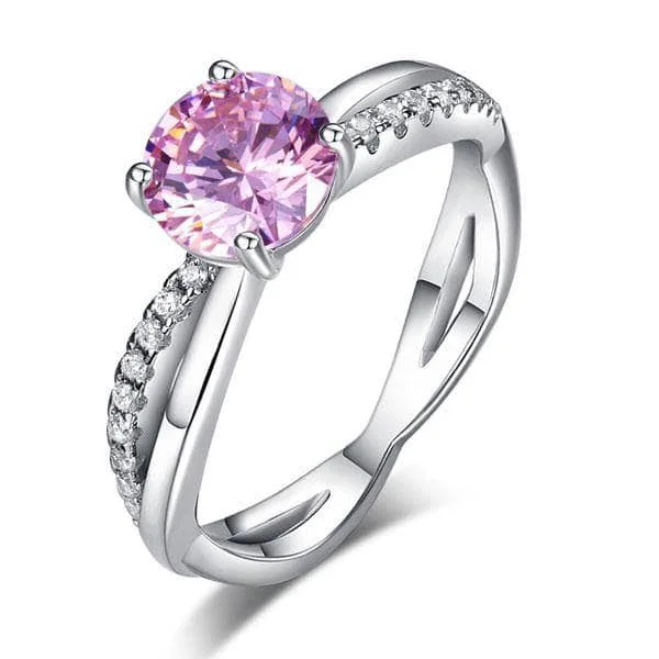 sapphire and ruby engagement rings-Created Diamond Engagement Ring 1.25 Ct Fancy Pink