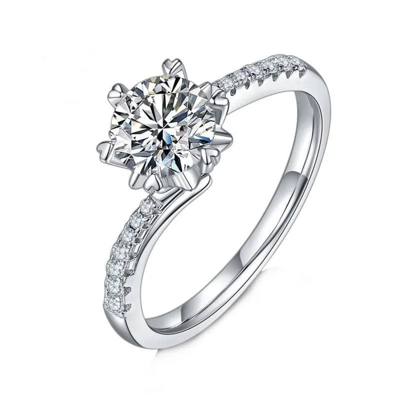 cushion cut engagement rings-1Ct VVS1 Snowflake Diamond Engagement Ring