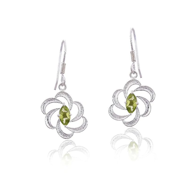 diamond chandelier earrings for women-Silver Mountain 925 Silver Peridot Earring