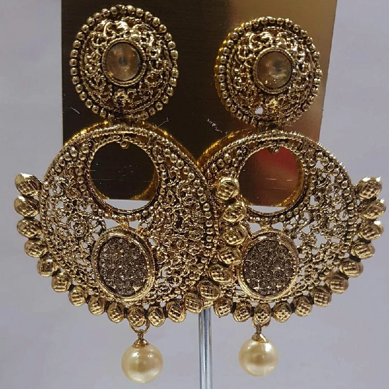 drop earrings for women-Shreeji Austrian Stone Gold Plated Dangler Earrings-ShreejiEar06